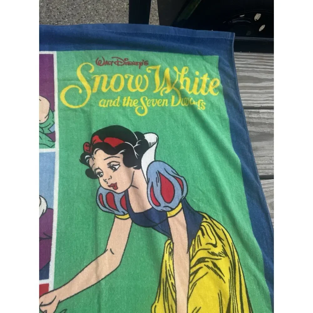 Vintage Disney Snow White & The Seven Dwarfs Beach Towel Franco Cotton